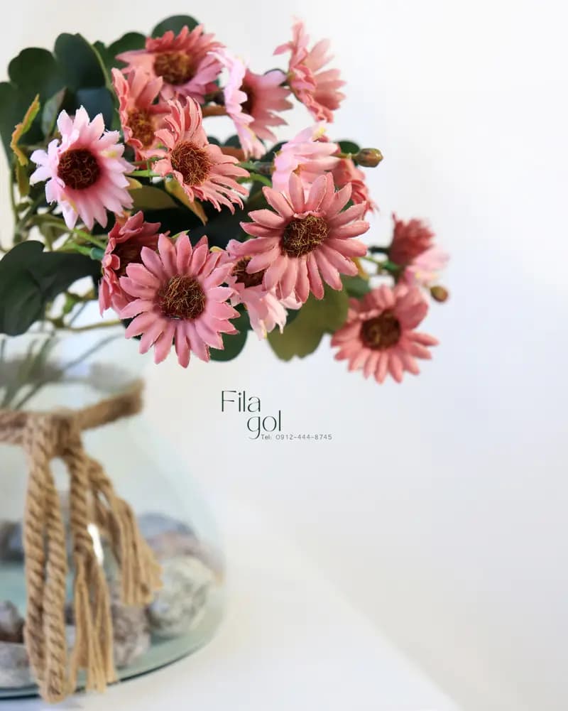 گلدان ژربرای صورتی فیلاگل